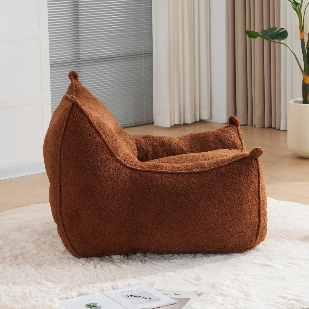 【一人掛けソファ / ブラウン】圧縮ソファ クッションソファー ふわふわ感