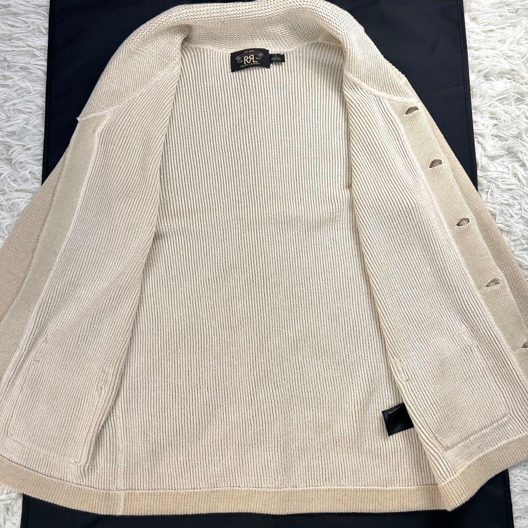 RRL ダブルアールエル　ショールカラーカーディガン　オフホワイト　S　リネン混