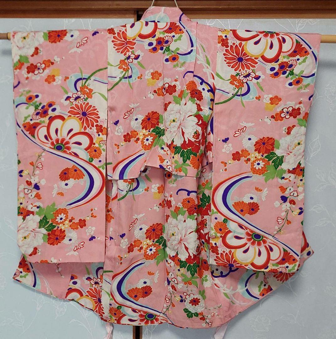 NA108アンティーク子供着物七五三正絹綺麗着丈72センチ裄丈36センチ