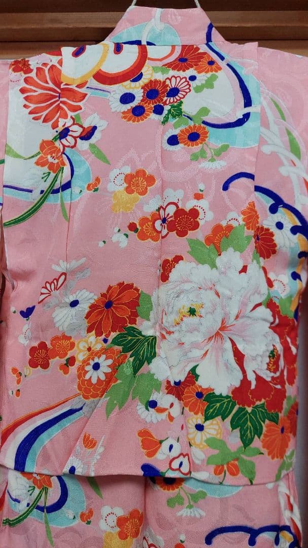 NA108アンティーク子供着物七五三正絹綺麗着丈72センチ裄丈36センチ