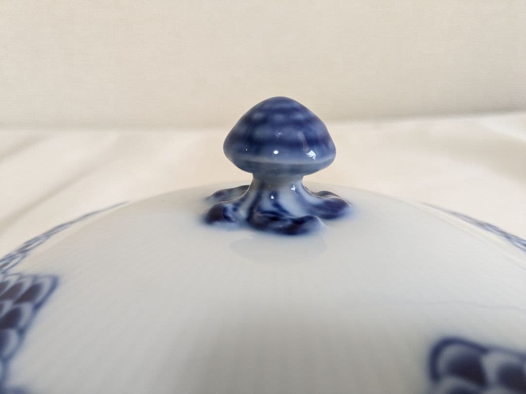 ロイヤルコペンハーゲン プリンセスブルー 蓋付きスープカップ＆ソーサー4客