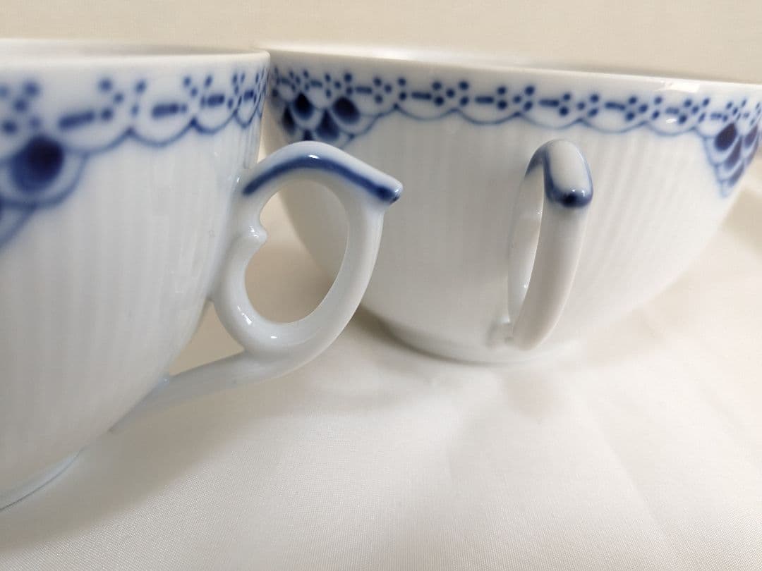 ロイヤルコペンハーゲン プリンセスブルー 蓋付きスープカップ＆ソーサー4客