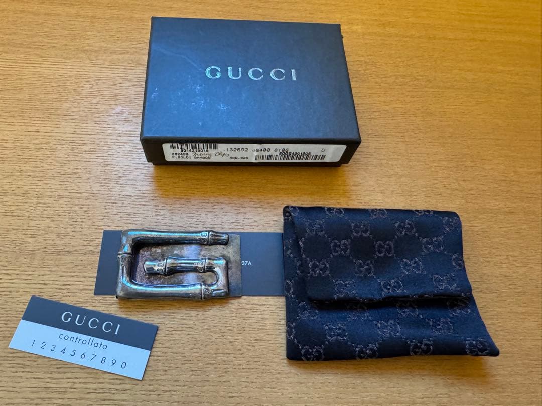 歳末値下げ！GUCCI マネークリップ バンブー期　シルバー925