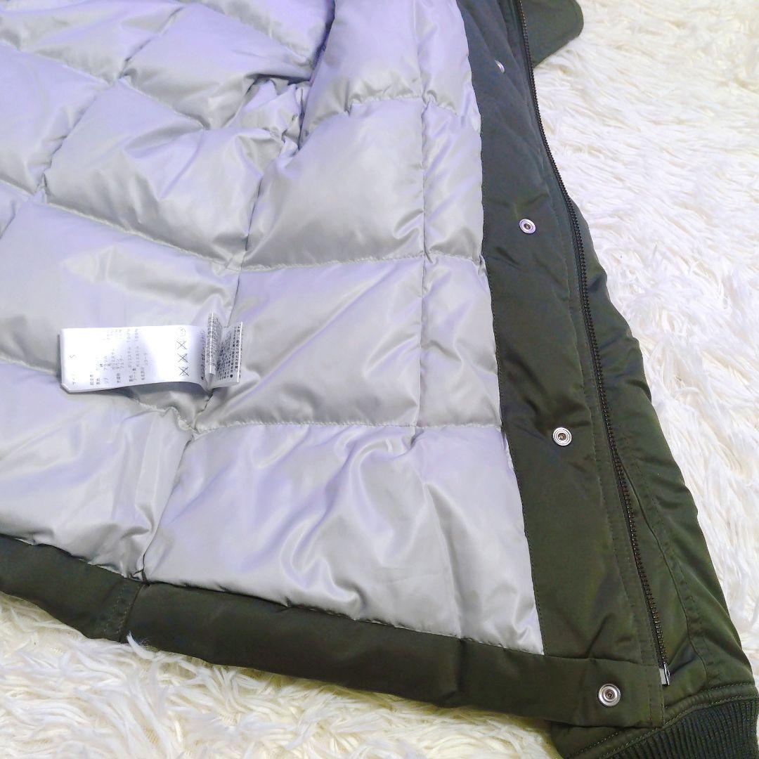 【タグ付き】セオリー　リアルファー付き　ダウンジャケット　緑系　カーキ　S