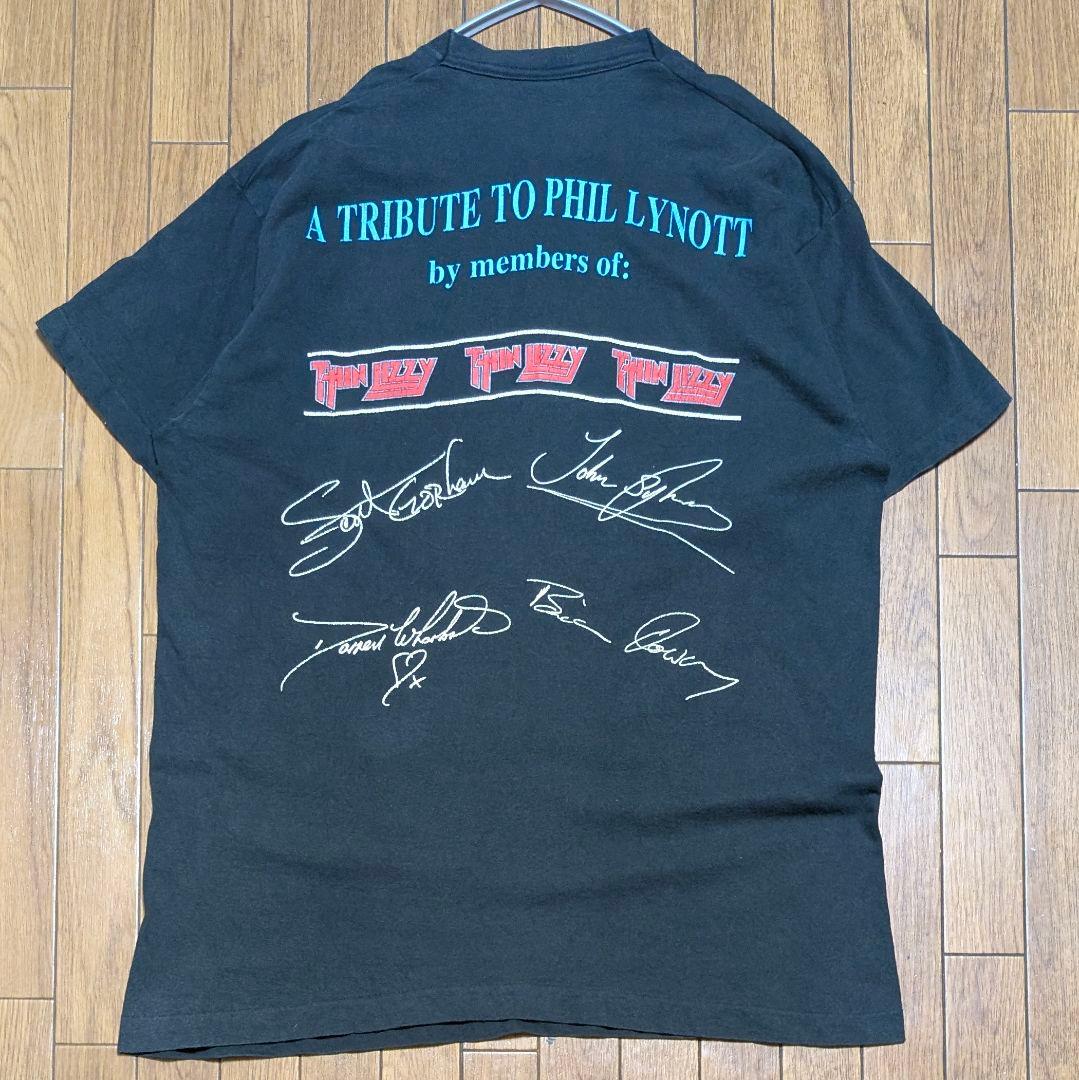 TURU　90s USA製　THIN LIZZY　Ｔシャツ　Ｌ　 ブラック