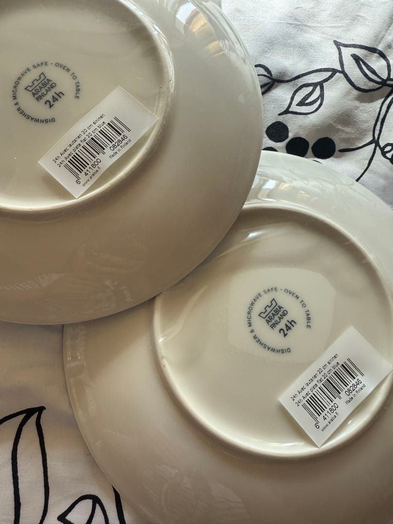 旧ロゴ　新品ARABIA 24h Avec プレート 20cm ブルー