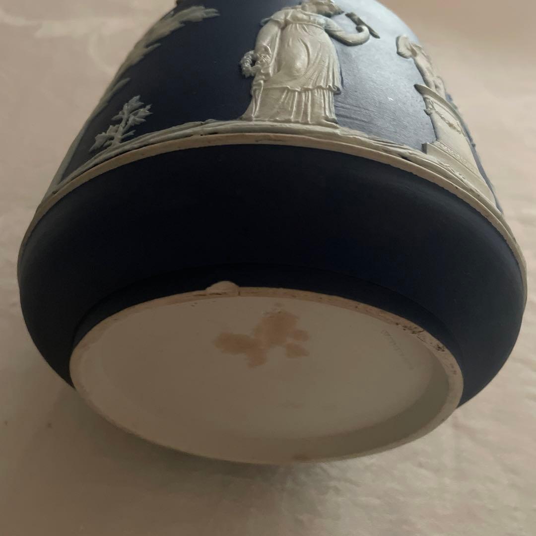 【希少】アンティーク骨董ウェッジウッド ジャスパービスケット入れ