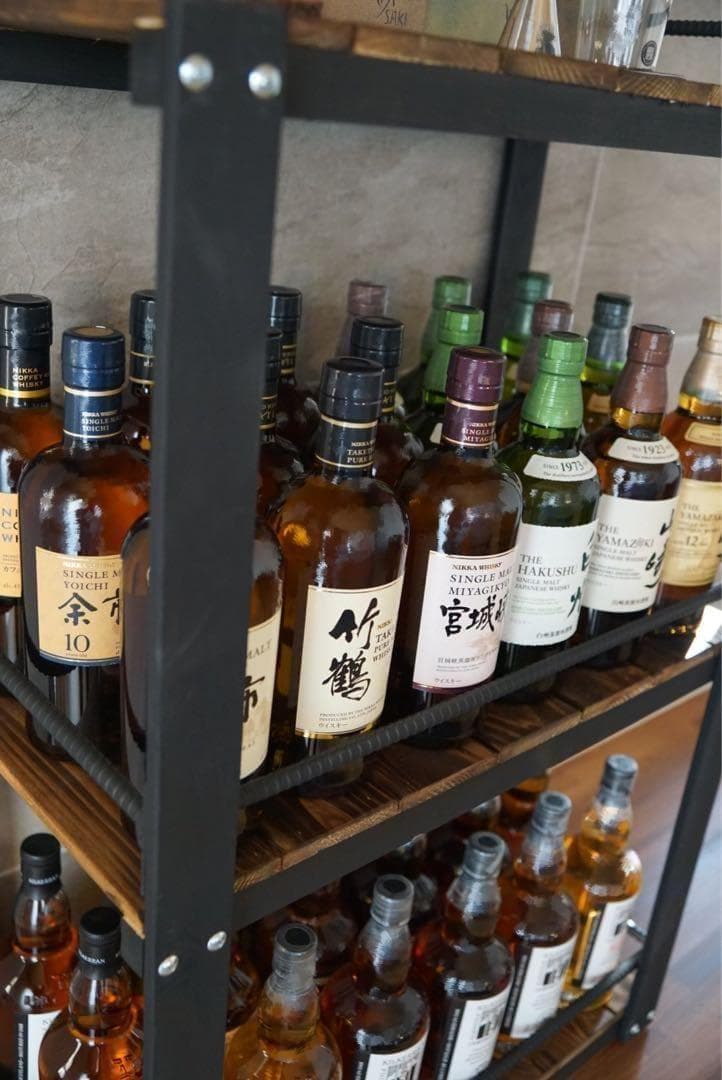 ウイスキーラック　棚　鉄×木製アイアンラック／おうちバー・ボトル棚・酒棚 029