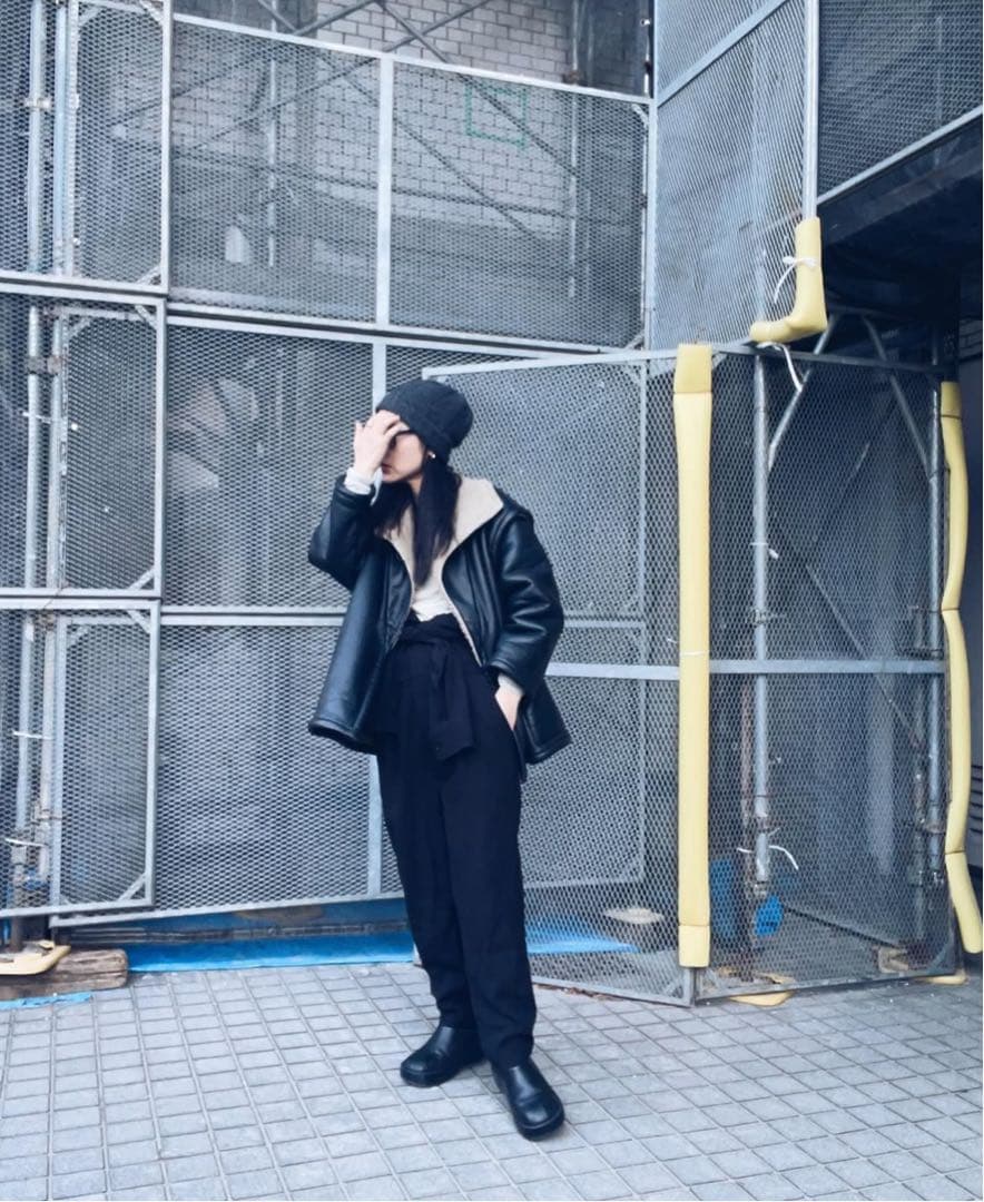 muller of yoshiokubo フェイクレザーボア コート2WAY