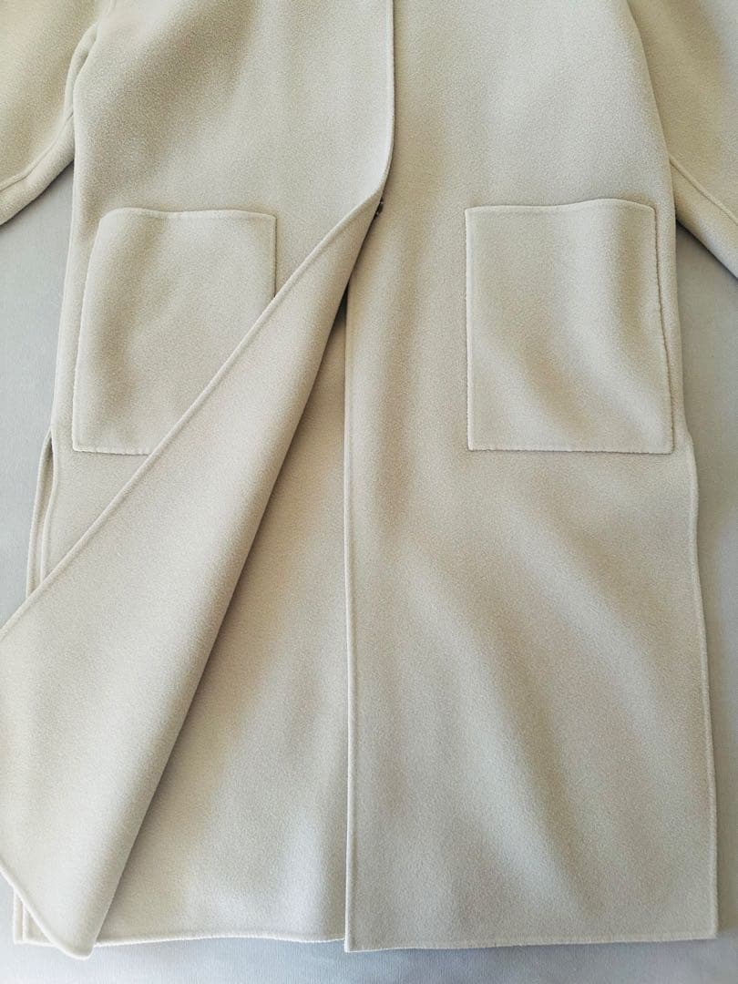 Whim Gazette ノーカラーリバーロングコート 定価99000円