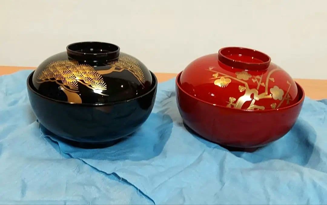 京都　平安象彦　松梅　久美椀　2客セット　漆器