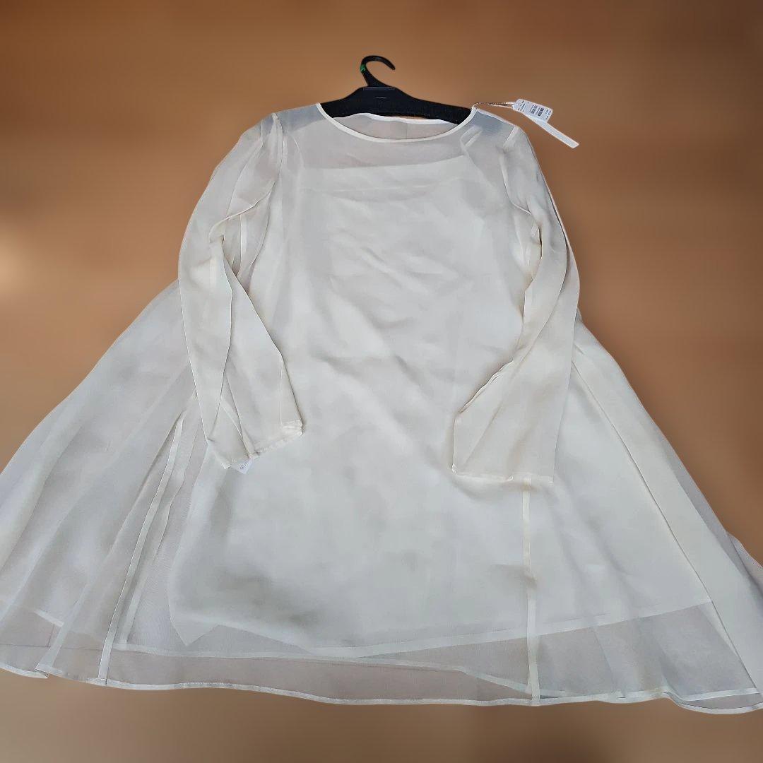 白 トップス　Drawing Nambers　チュニッドローイング　ナンバーズ