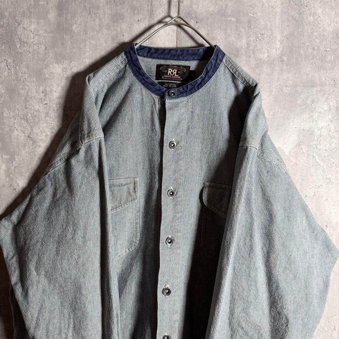 ⭐️希少⭐️RRL ダブルアールエル シャツジャケット 90s バンドカラー L