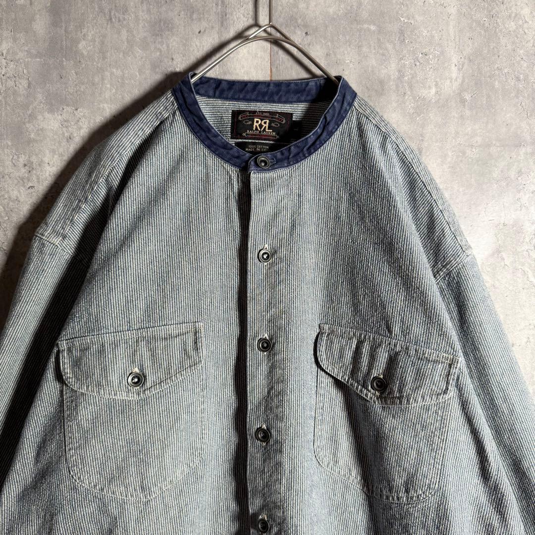 ⭐️希少⭐️RRL ダブルアールエル シャツジャケット 90s バンドカラー L