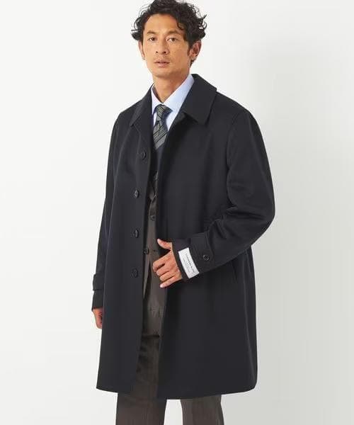 green label relaxing ウールカシミヤ コート M ネイビー