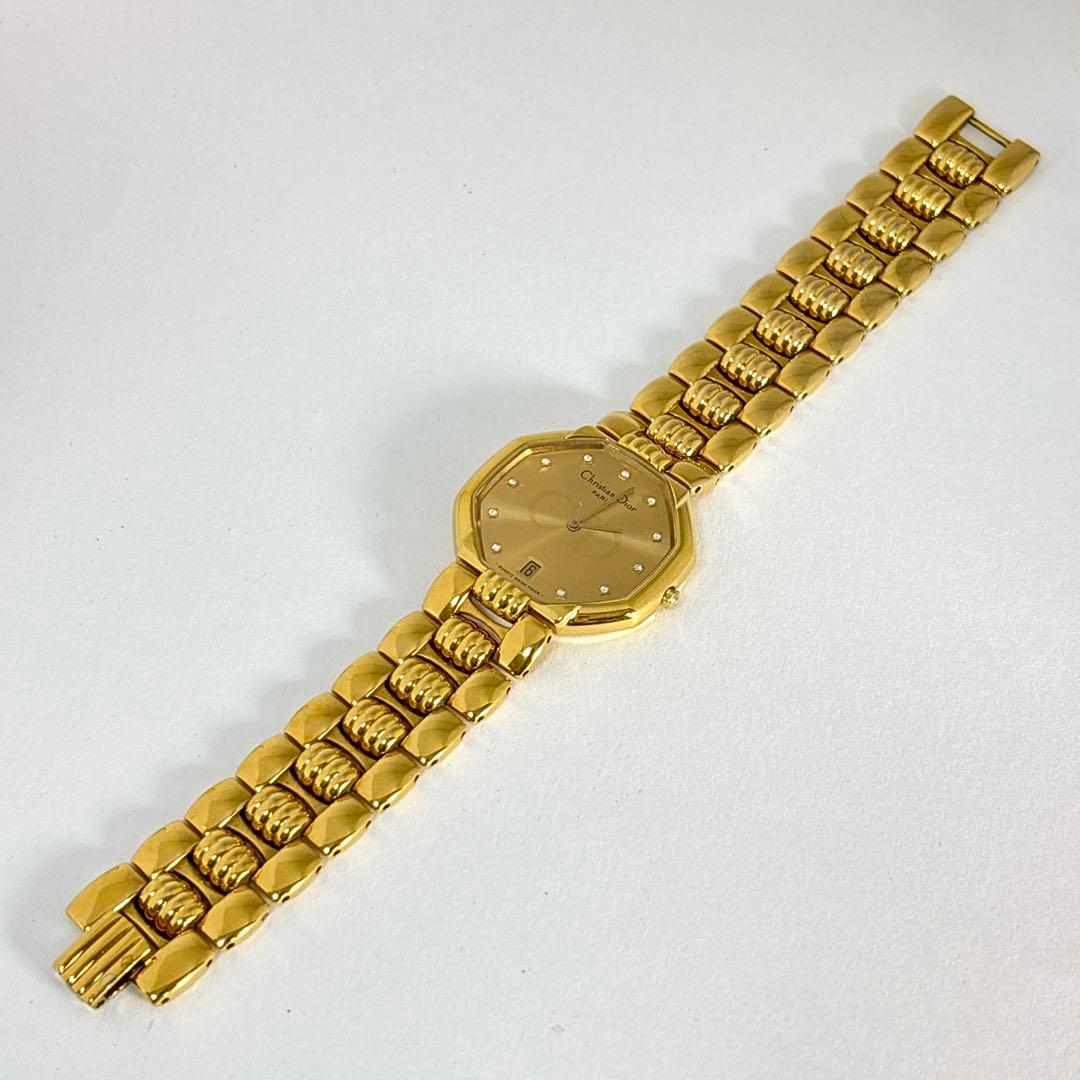 【新品電池 稼動】Dior 11P ダイヤ レディース時計 クォーツ オクタゴン