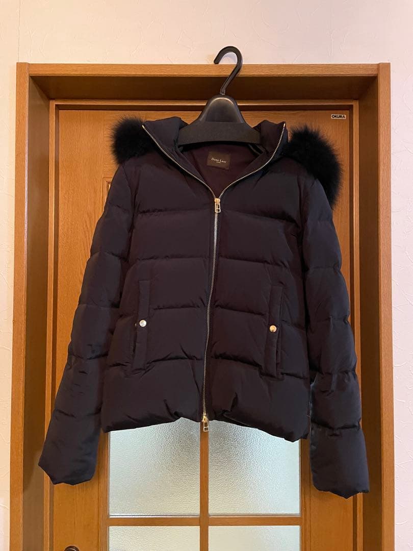 最終値下げ　ネイビー フード付き ダウンジャケット