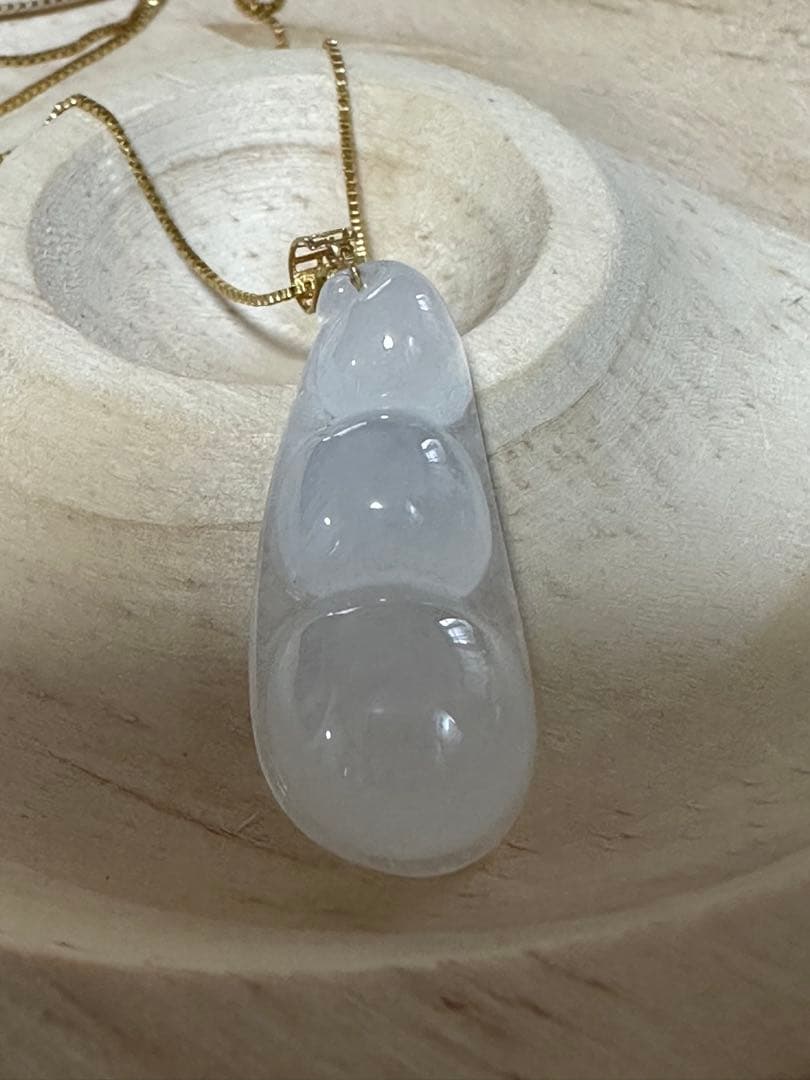 18K金製パチカン｜ミャンマー産 天然翡翠A貨「白月光」高透明 ペンダントトップ