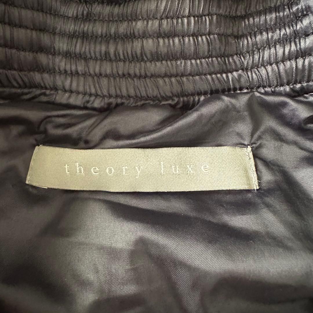 美品♪セオリーリュクス フード付き ダウンベスト ネイビー 濃紺 防寒 ウール