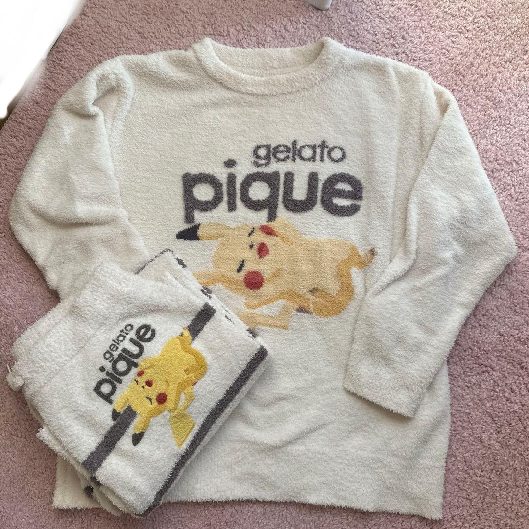 ジェラートピケ　ポケモン　ピカチュウ　上下セット
