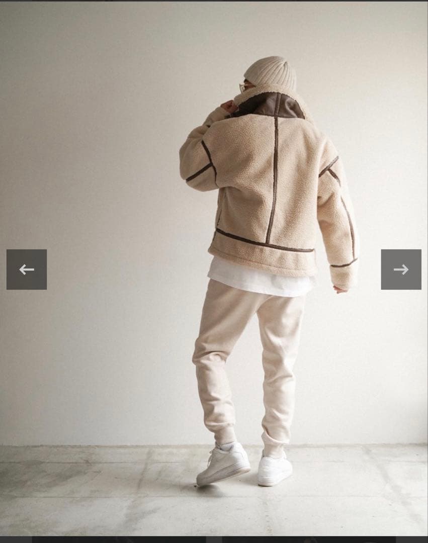 #Re.room ベージュ ボアジャケット ファスナー付き