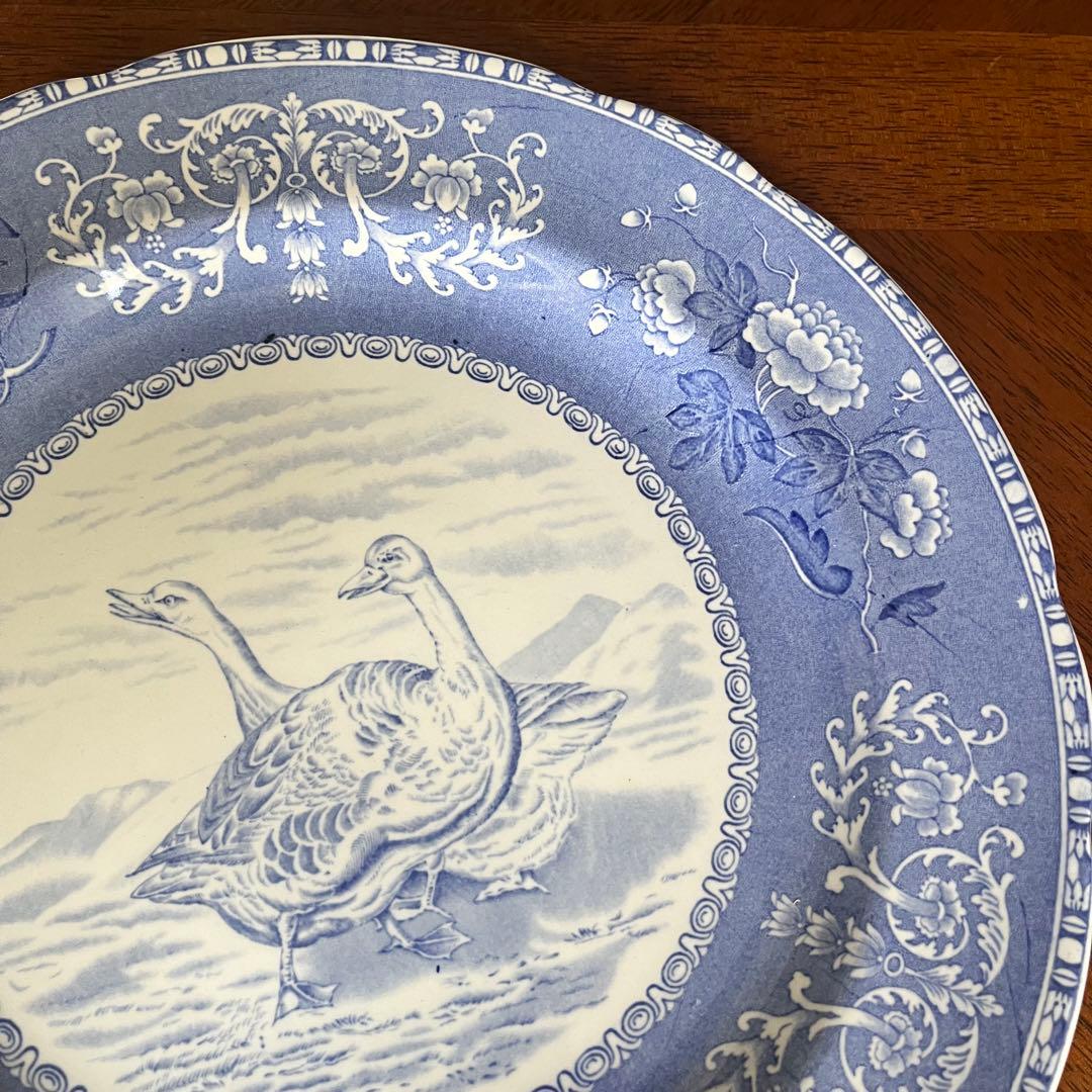 【希少品】英国ビンテージ　スポード ★ブルーカミラ・Wildgeese★プレート