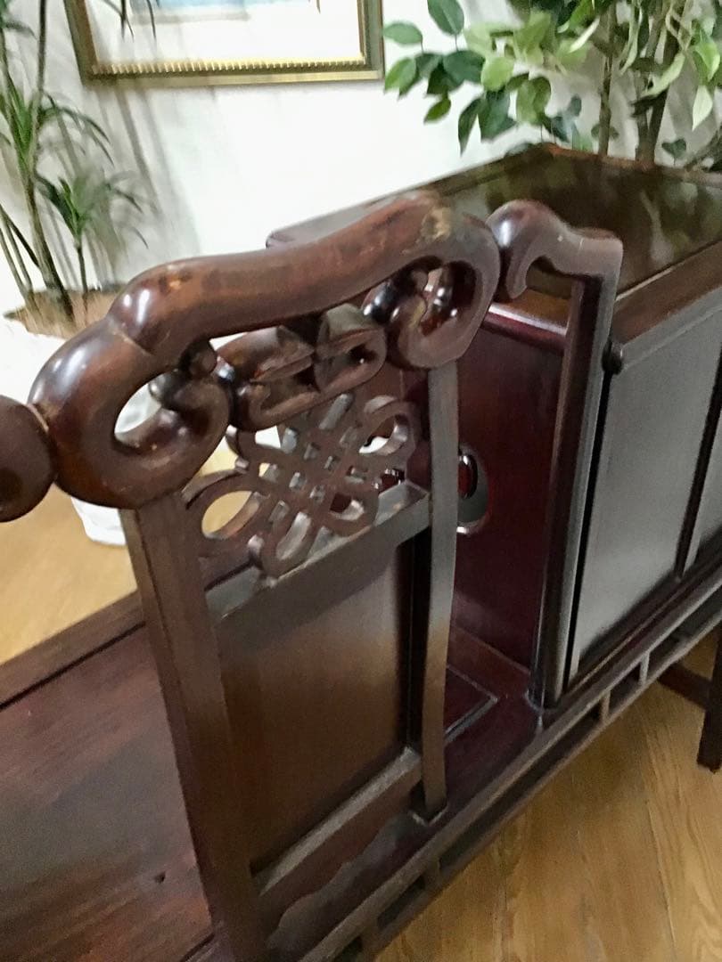 管316☆中国民芸家具☆唐木家具☆花梨☆テレフォンベンチ