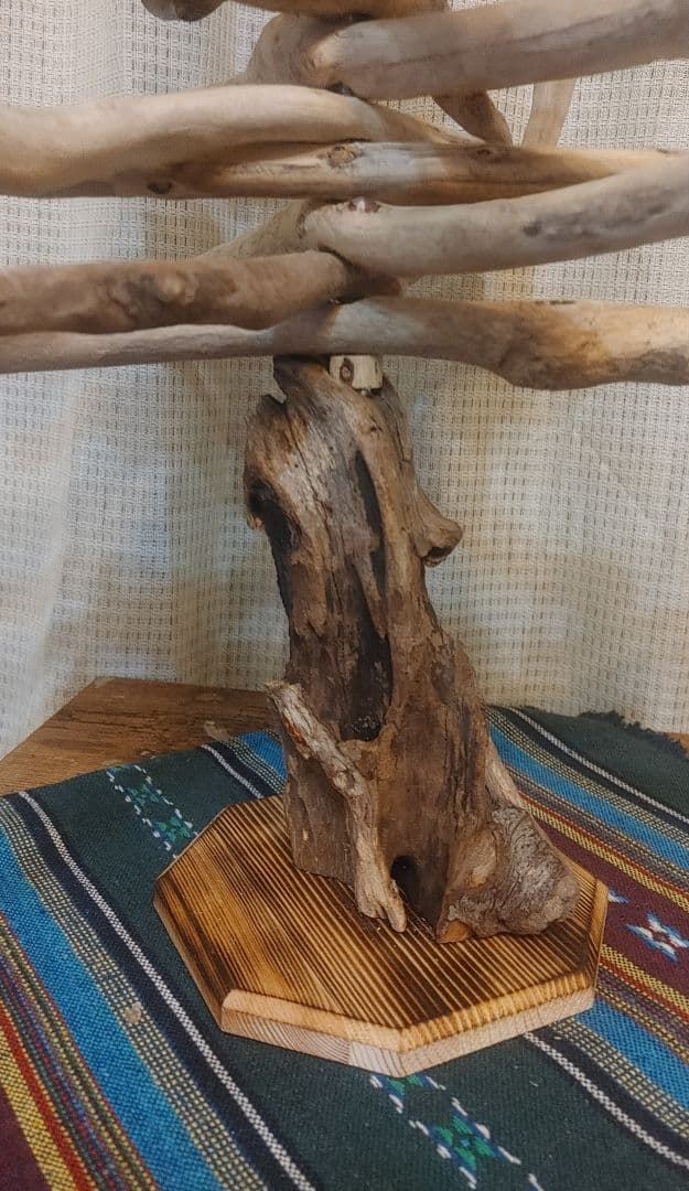 流木クリスマスツリー LEDライト付き