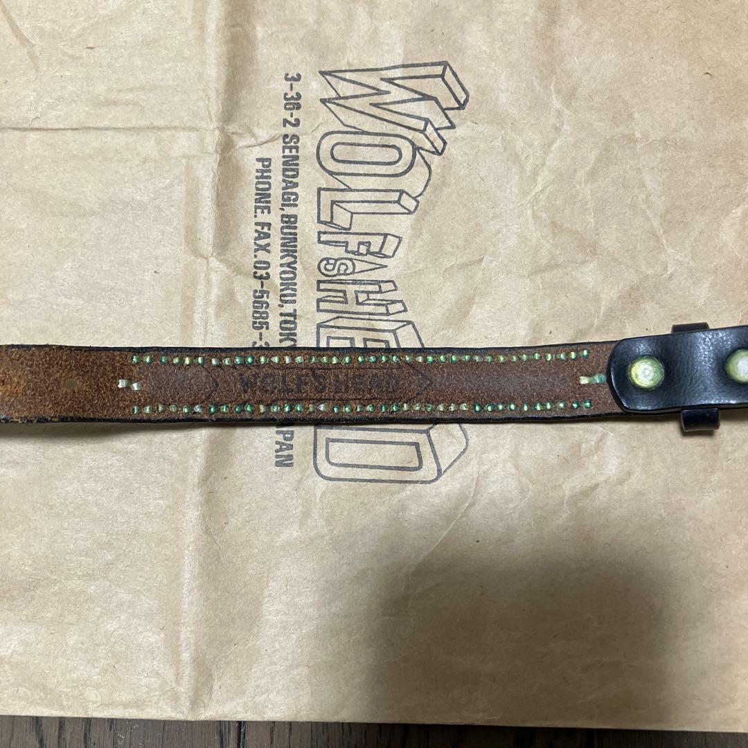 ウルフズヘッド　スタッズブレス　15㎜　ブレスレット　リストバンド