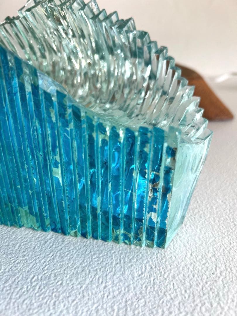 バリ島オーダー品！ガラス工芸！良い波♪ライト付き　ウェーブオブジェです♪