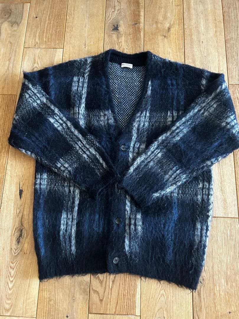 シャギー チェック Vネック カーディガンBEAUTY&YOUTH