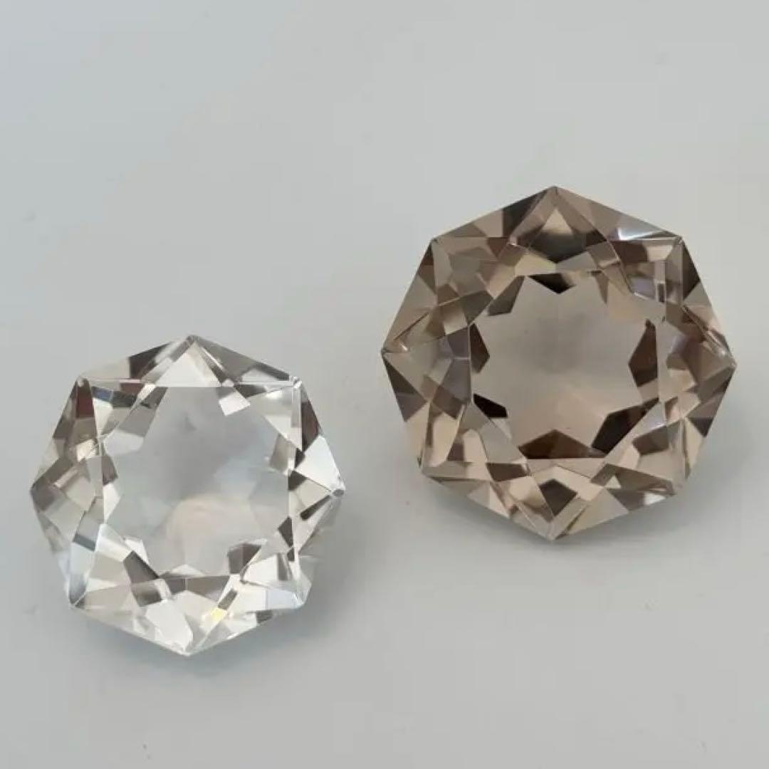 高品質/ダイヤモンドファセットカット/スモーキークォーツ/水晶