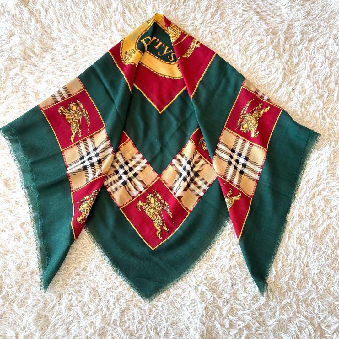 【希少・超美品】Burberrys 大判ストール ウール ノバチェック 騎士