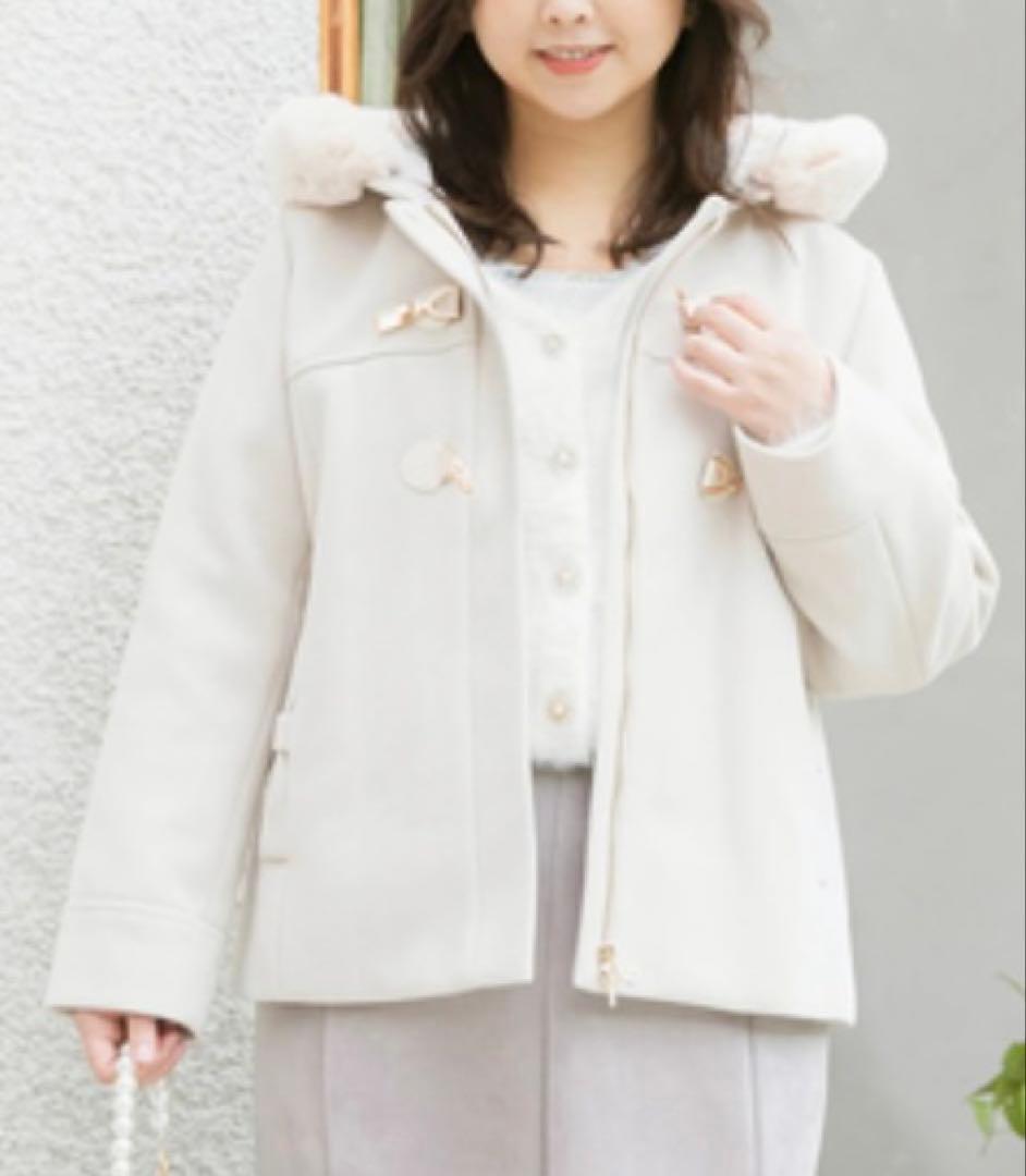 新品タグ付き♡リジェイ♡ファーフードビットダッフルコート　ベージュ