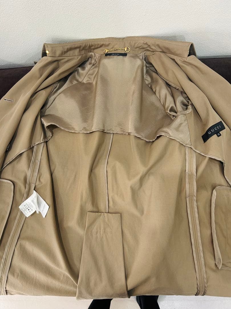 GUCCI トレンチコート 38 ラグラン ベージュ美品　グッチ