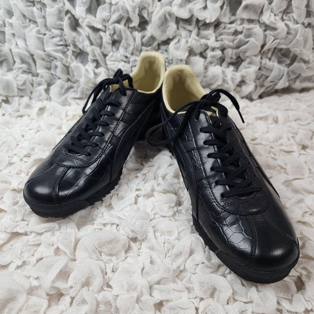 オニツカタイガー リンバー66 プレステージ 型押し レザー スニーカー