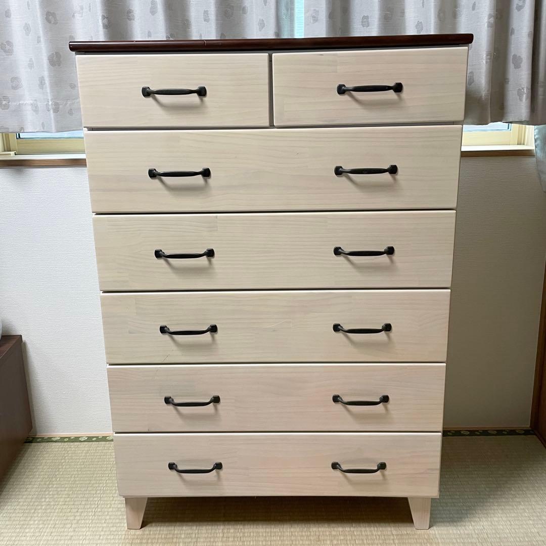 【値下げ】サンウッディ 6段チェスト グラナダ パイン材 日本製