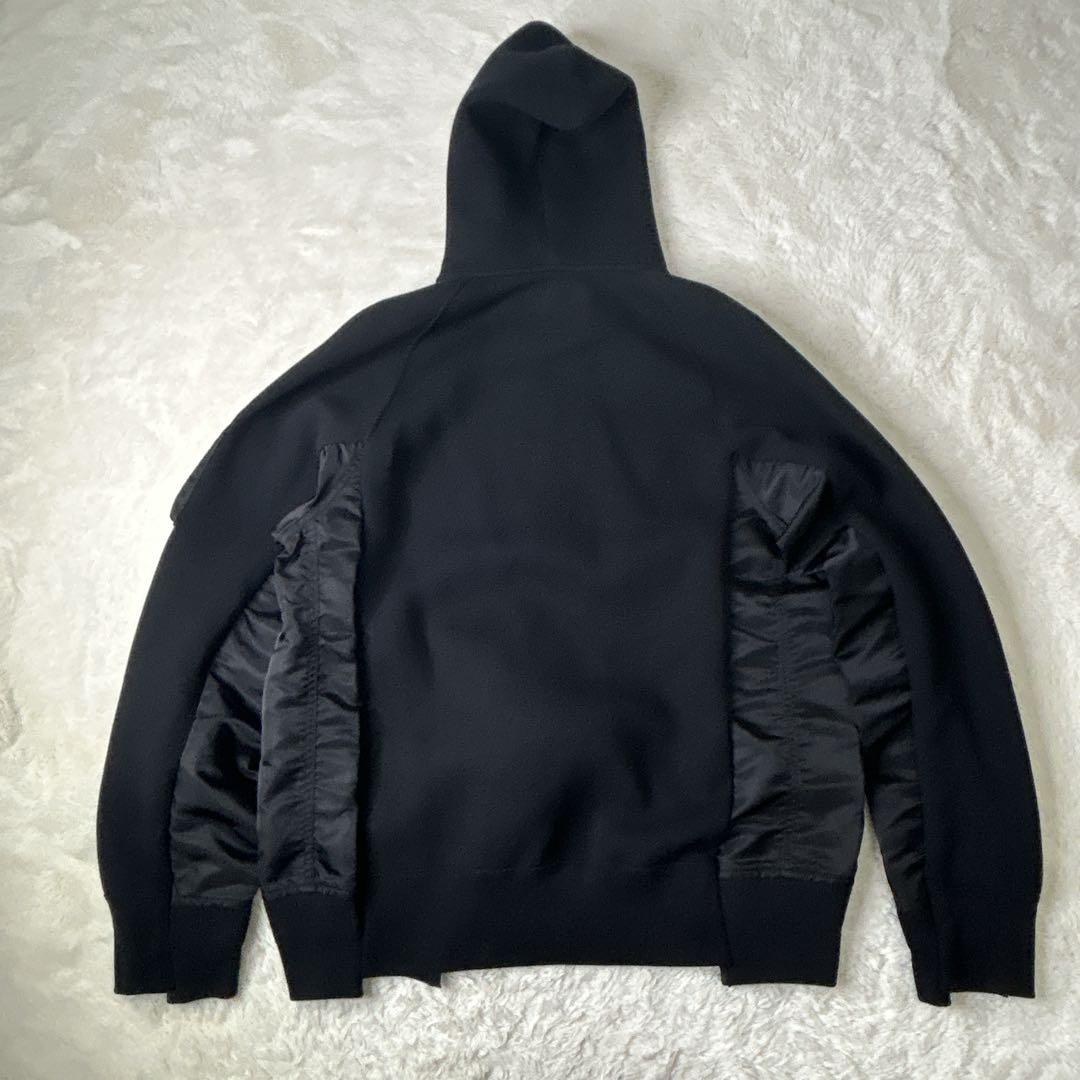 美品 sacai /サカイ AD2024 SCM-056 4 XL パーカー 黒