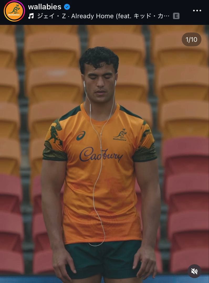 アシックス　オーストラリア代表 ワラビーズ　ライオンズツアーシャツ　L