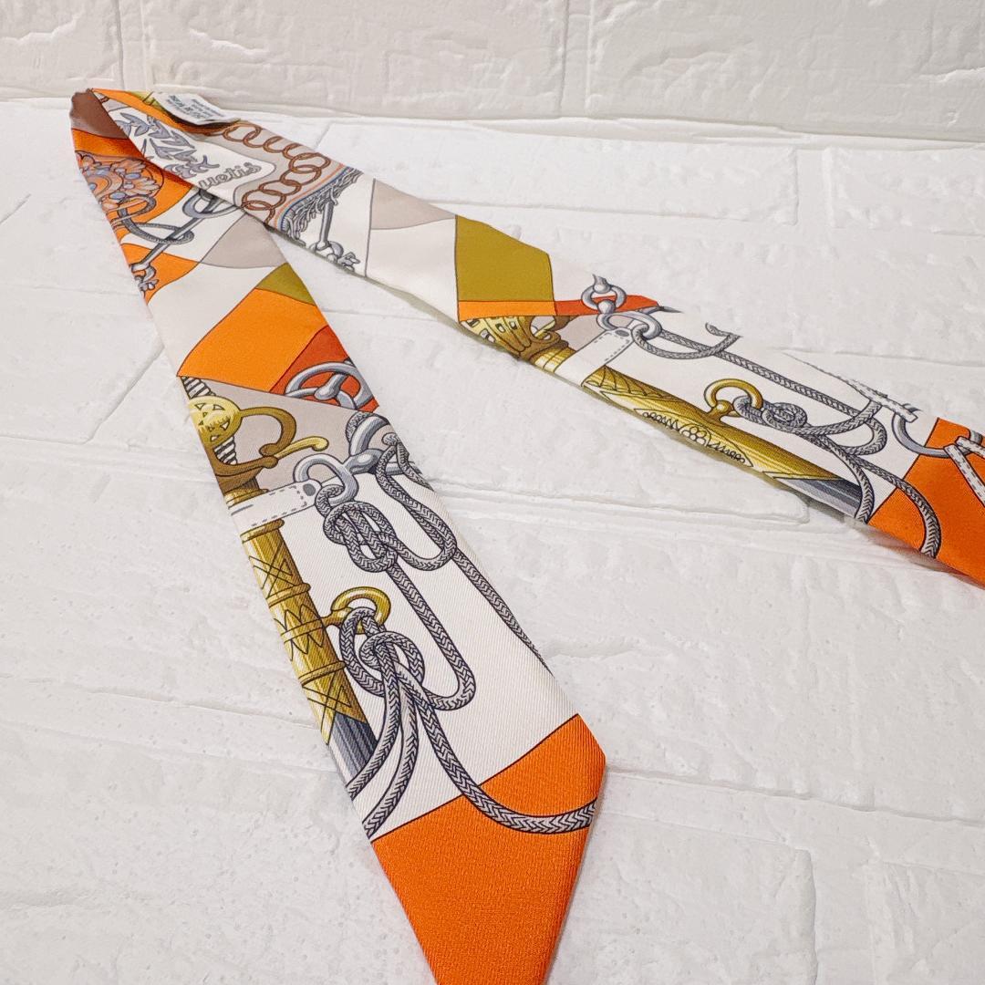 美品✨HERMES エルメス ツイリー クリケティス オレンジ ホワイト