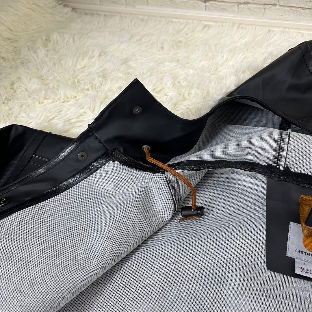 Carhartt メンズ ミッドウェイト 防水 レインストームコート L 黒