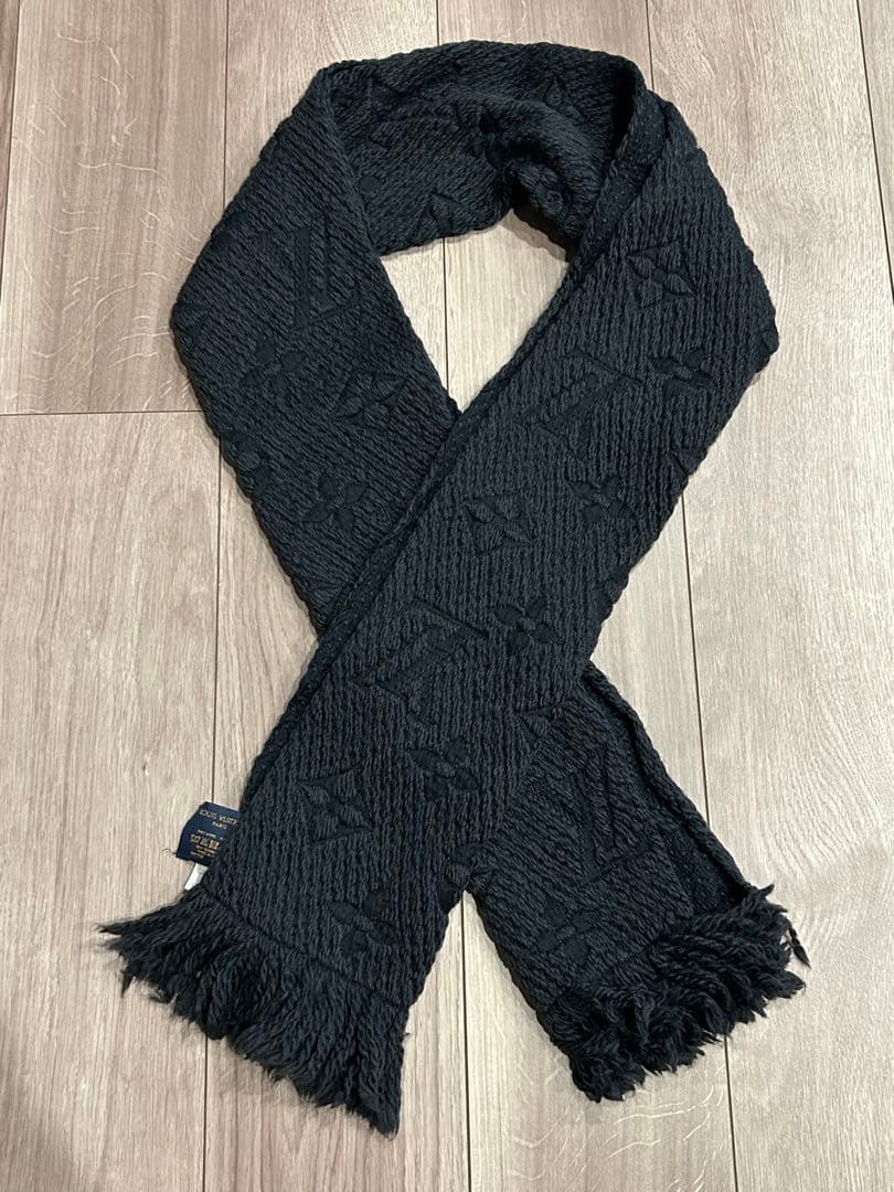 う*さ様 ルイビィトン マフラー ブラック 黒 正規品 モノグラム