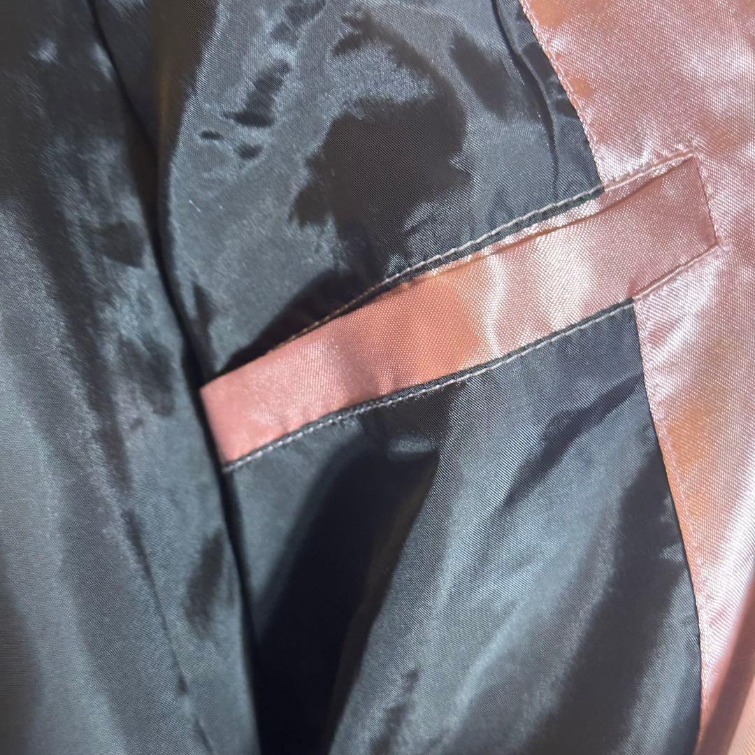 【新品未使用】風神雷神刺繍スカジャンピンクゴールド和柄サテンブルゾンM〜L