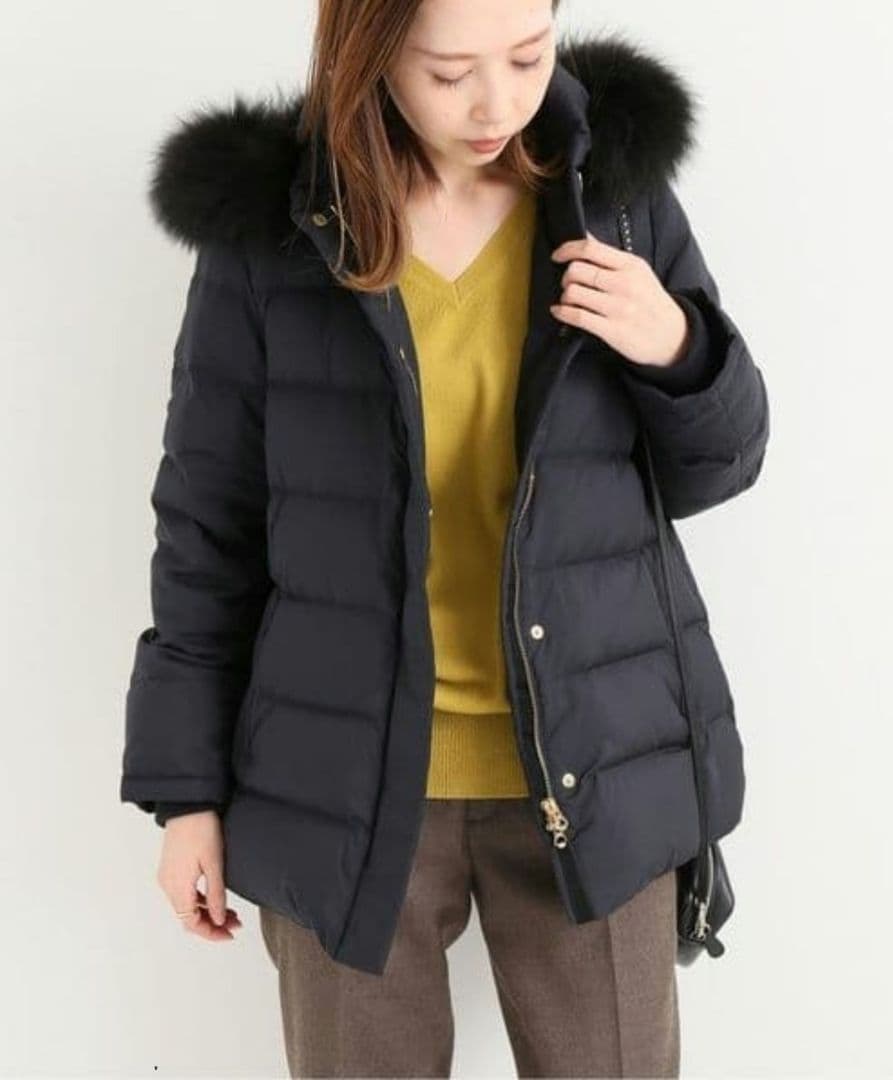 美品 IENA イエナ　P/タフタ ショートダウンコート　フォックスファー 34