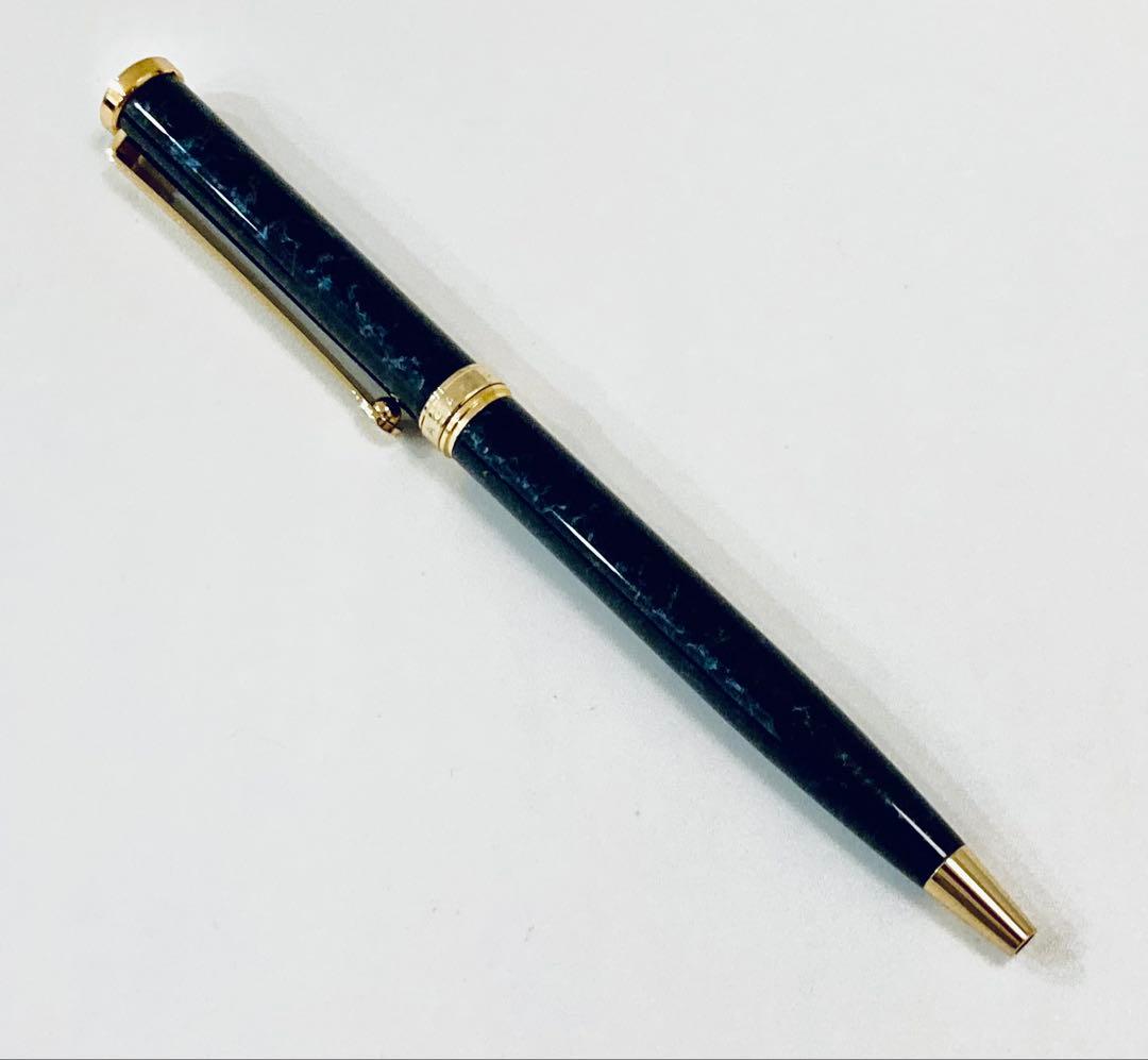 フランス製◆バレンシアガ 超高級ボールペン BALENCIAGA ブルーマーブル