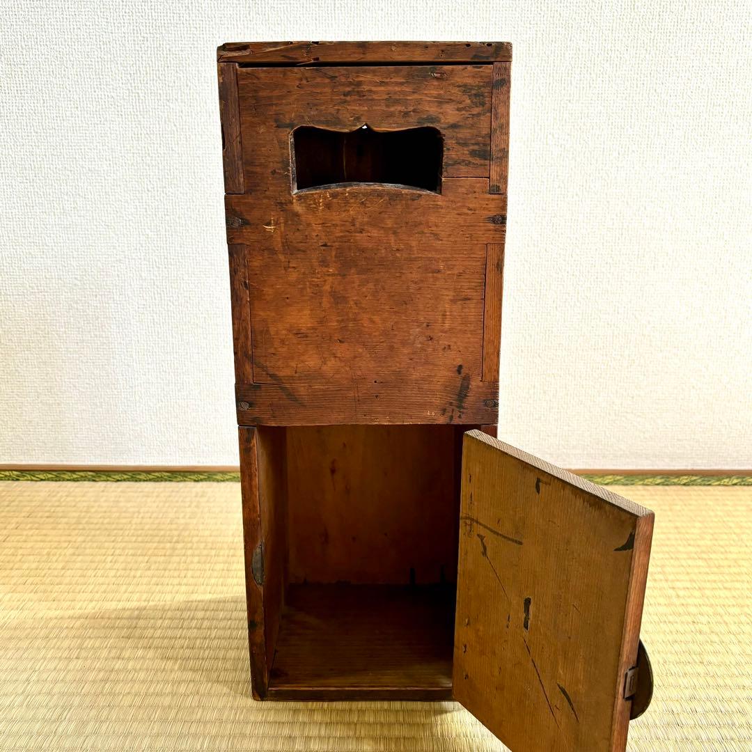 古い　葉書入れ　郵便入　小物入れ　小引き出し　明治　戦前　古民芸　古民具　古家具