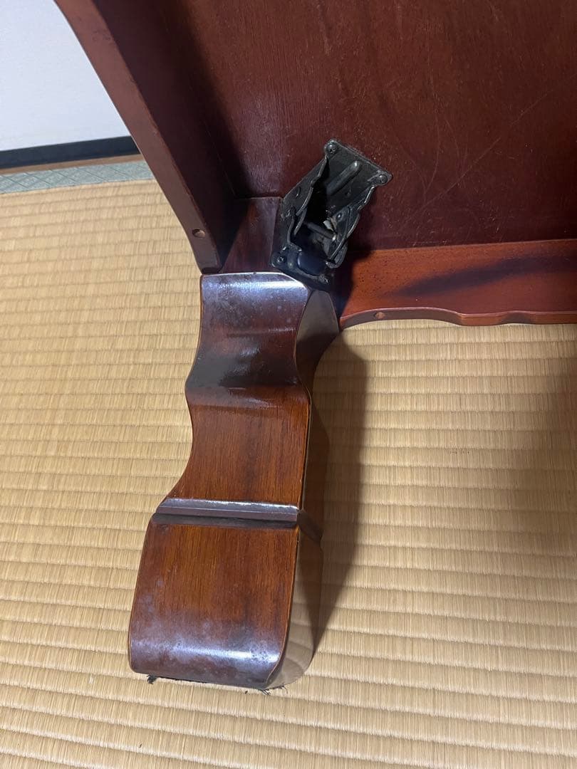 【美品】高級座卓 和机 120cm 天然木 彫刻脚 欅（けやき）調