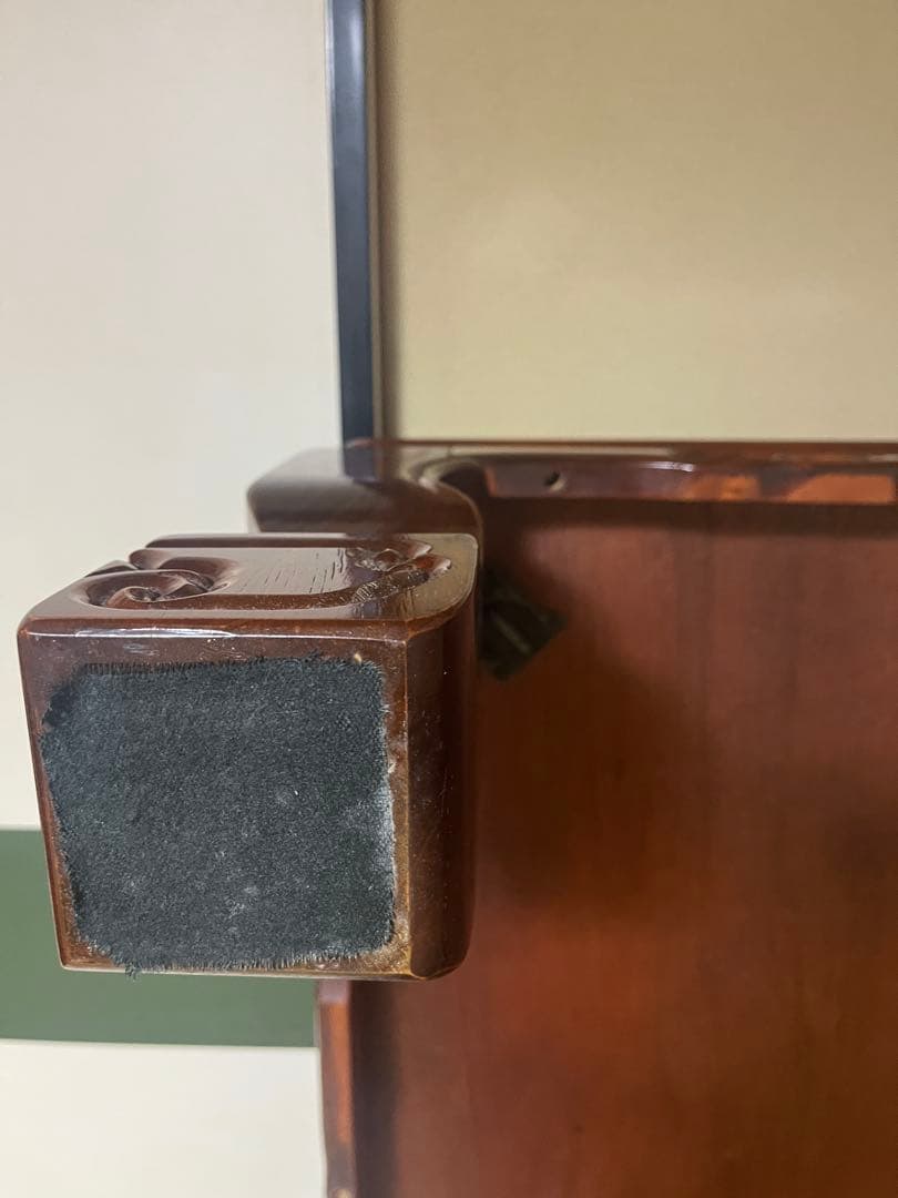 【美品】高級座卓 和机 120cm 天然木 彫刻脚 欅（けやき）調