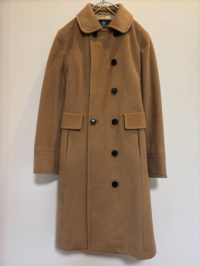 Aquascutum ベージュ カシミヤ100% キャメルトレンチコート