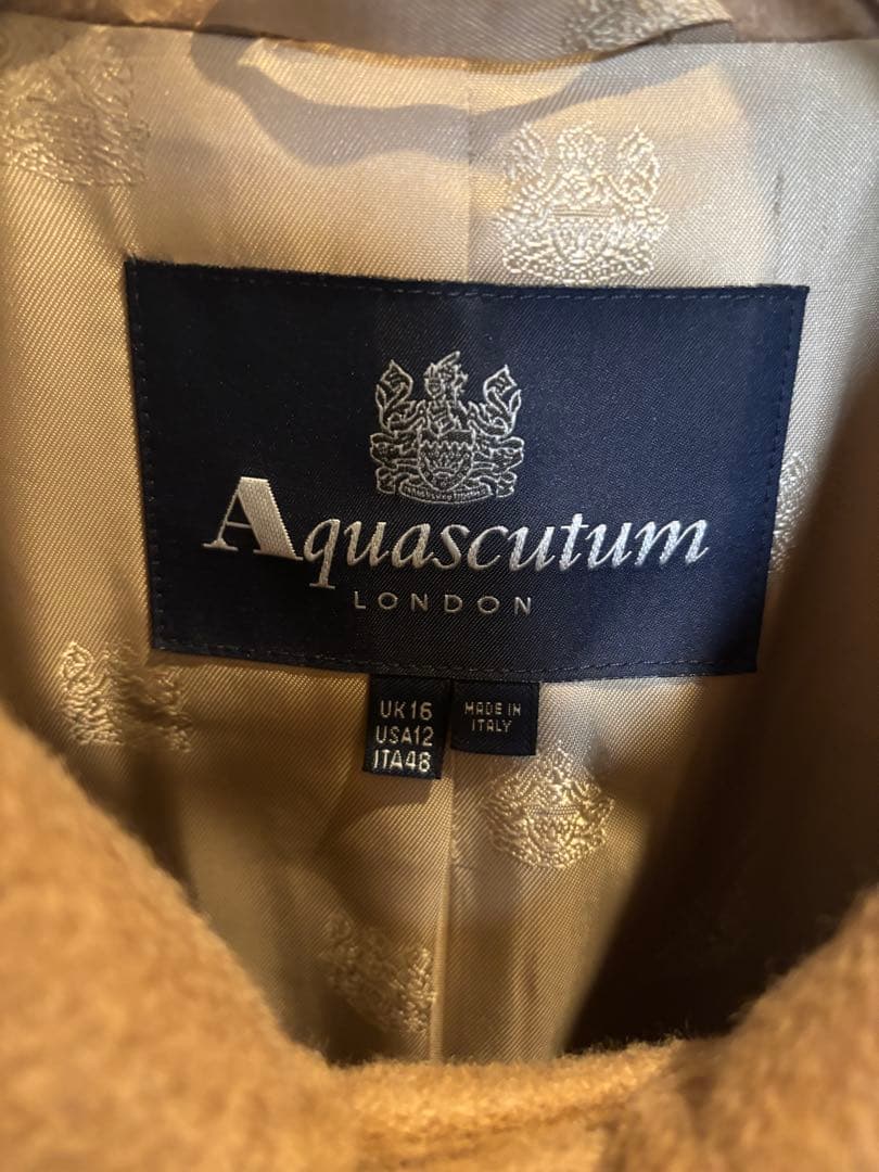 Aquascutum ベージュ カシミヤ100% キャメルトレンチコート
